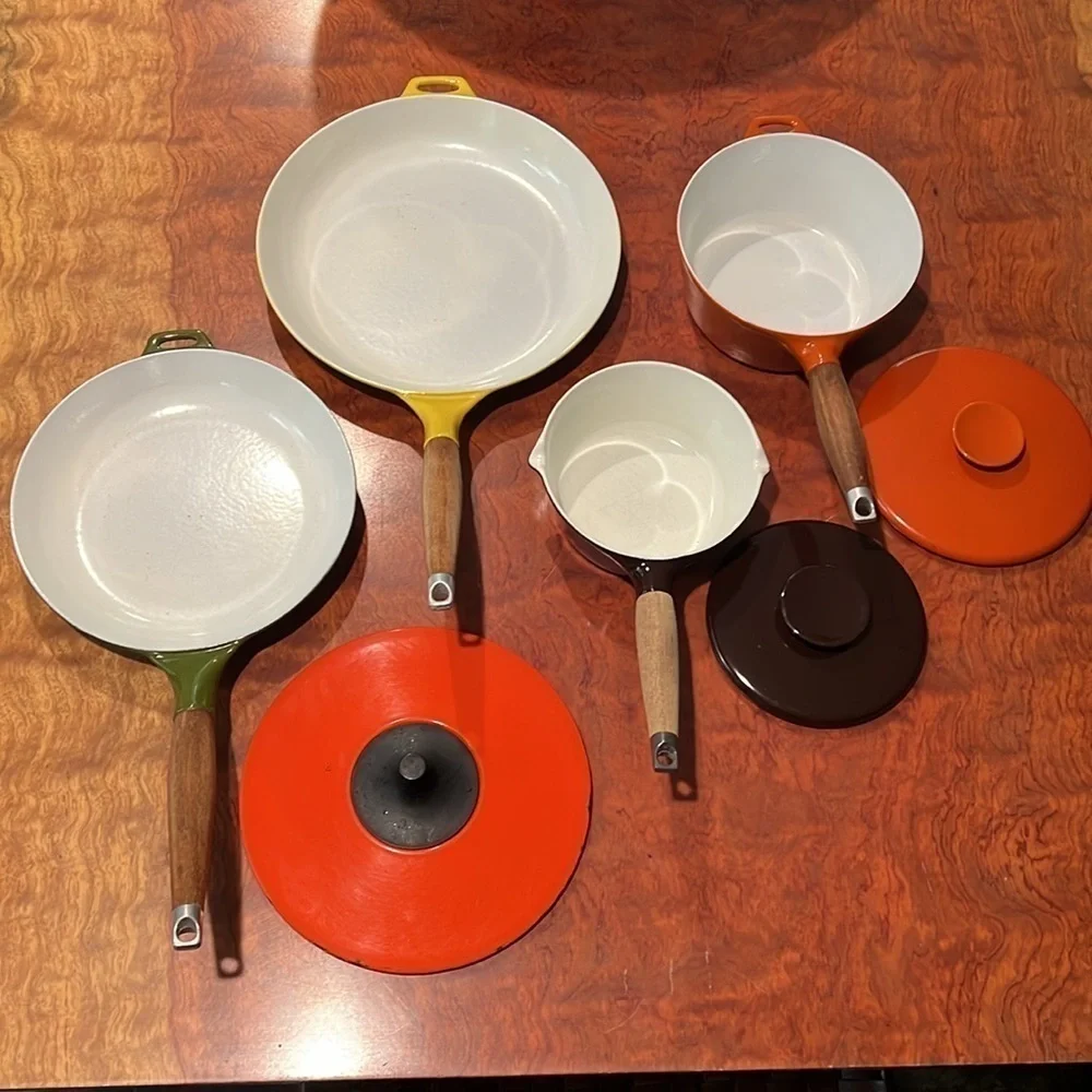 Copco Enameled Cast Iron Vintage Collectible 6 Plus 1 Piece Set of Cookware